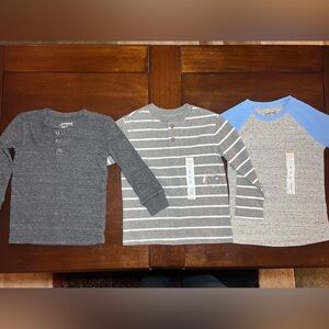 Jumping Beans Gray and Blue Long Sleeve Tees